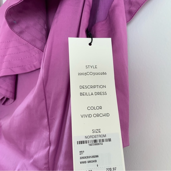 Veronica Beard Midi Dress Beilla Ruffled Asymmetric One Shoulder Purple Size 8 - Picture 7 of 8